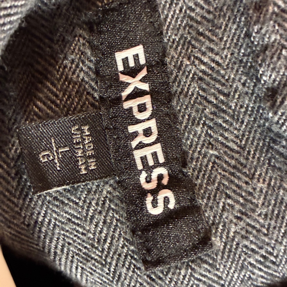 Men’s Express gray large long sleeve button up shirt - Picture 3 of 6